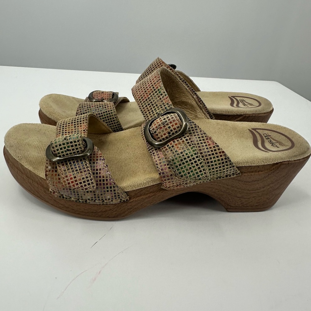 Dansko Sophie Sandals 2 Straps Buckles Womens EU 39 Brown Orange